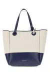 Jw Anderson Two-tone Canvas And Leather Corner Shopping Bag In 090