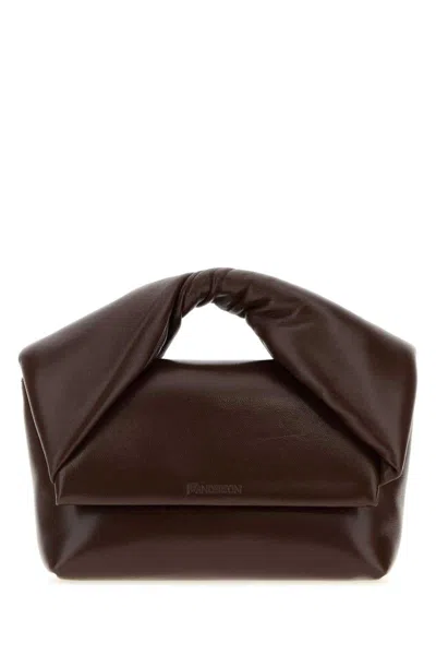 Jw Anderson Chocolate Nappa Leather Medium Twister Handbag In Brown