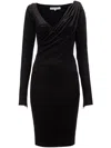 Jw Anderson Elegant Shoulder Drape V-neck Dress