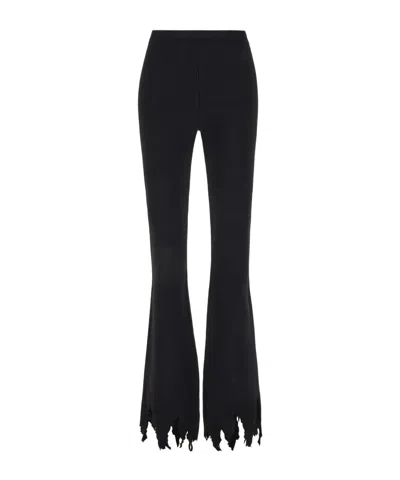 Jw Anderson Shredded-hem Flared Trousers In Black