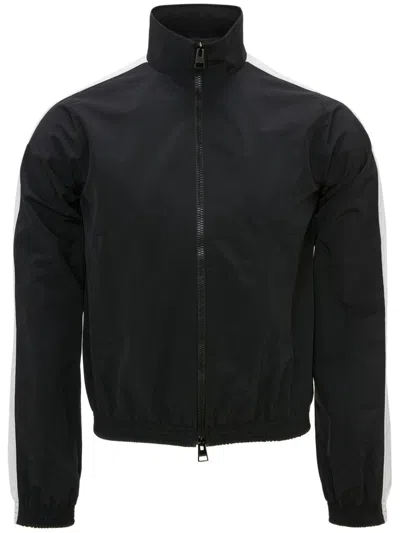 Jw Anderson Side-stripe Zip-up Jacket In Black