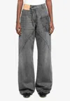Jw Anderson Signature Logo Twisted Workwear Jeans In Gray