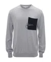 Jw Anderson Sweater Wool Patch Pocket In Gray
