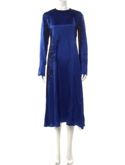 Pre-owned Jw Anderson Silk Long Dress In Blue