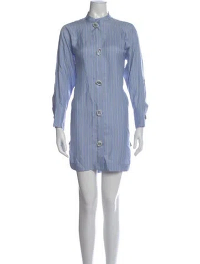 Pre-owned Jw Anderson Silk Mini Dress In Blue