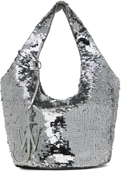 Jw Anderson Silver Mini Sequin Shopper Bag In 910 Silver