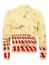 Jw Anderson Sketch-houndstooth Sweater In Yellow