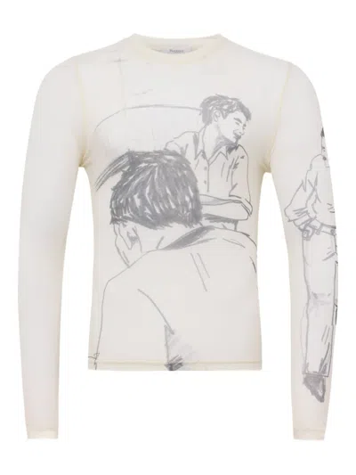 JW ANDERSON SKETCH-MESH LONG-SLEEVE T-SHIRT