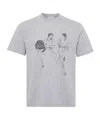 Jw Anderson Mens Mid Grey Melange Cafe Scene Crewneck Cotton-jersey T-shirt In Gray