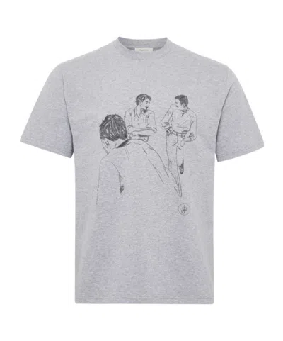 Jw Anderson Cafe Scene Printed T-shirt In Gray