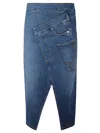 Jw Anderson Denim Twisted Midi Skirt