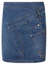 Jw Anderson Mini Skirt With Asymmetric Design And Pockets In Blue