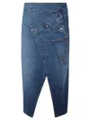 Jw Anderson Jwanchor Twisted Midi Skirt In Blue