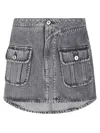 Jw Anderson Curved Patch Pocket Mini Skirt In Grey