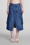 Jw Anderson Cargo Midi Skirt In Blue
