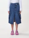 Jw Anderson Blue Cargo Pocket Denim Midi Skirt In Blue
