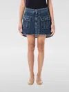 Jw Anderson Blue Curved Patch Pocket Denim Miniskirt In Denim