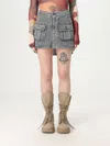 Jw Anderson Curved Patch Pocket Mini Skirt In Grey
