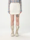 Jw Anderson Mens Off White Curved-hem Two-slip-pockets Woven-blend Mini Skirt In Weiss