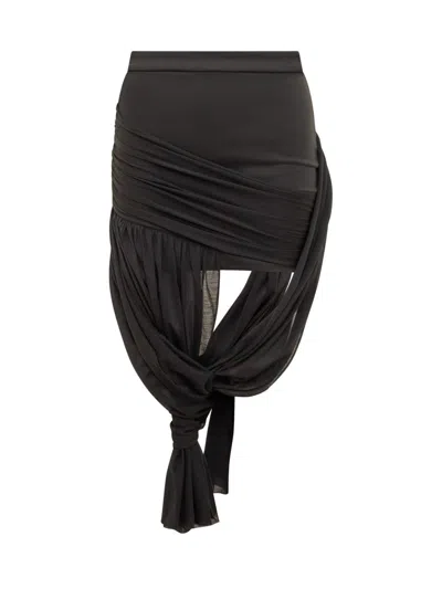 Jw Anderson Skirt With A Woven Design In Black
