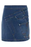 Jw Anderson Mini Skirt With Asymmetric Design And Pockets In Blue