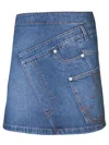 Jw Anderson Mini Skirt With Asymmetric Design And Pockets In Blue