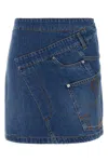 Jw Anderson Mini Skirt With Asymmetric Design And Pockets In Blue