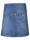 Jw Anderson Mini Skirt With Asymmetric Design And Pockets In Blue