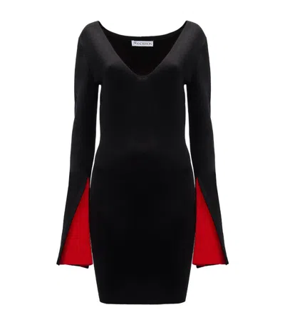 Jw Anderson Sleeve-detail Mini Dress In Black