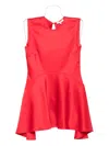 Jw Anderson Sleeveless Asymmetric Blouse In Red