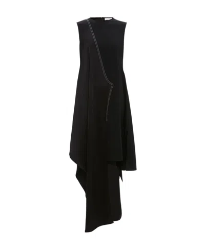 Jw Anderson Sleeveless Asymmetric Dress In Black