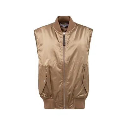 Jw Anderson Sleeveless Bomber Jacket In Beige