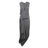 Jw Anderson Sleeveless Draped Belted Dress In Black