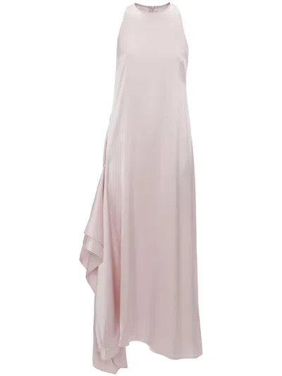 Jw Anderson Sleeveless Draped Midi Dress In Pink