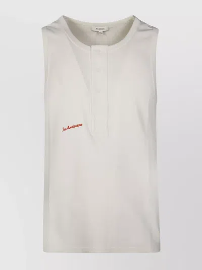 Jw Anderson Sleeveless Henley Vest For Men In White