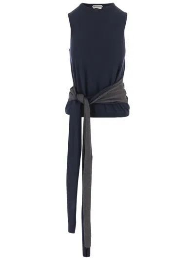 Jw Anderson Sleeveless Knit Top In Blue