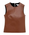Jw Anderson Leather Tank Top Seam Detailing In Brown