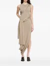 Jw Anderson Tie Detail Sleeveless Dress In Neutral