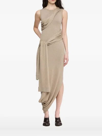 Jw Anderson Sleeveless Midi Dress In Neutral