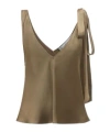 Jw Anderson Sleeveless Silk Top In Brown