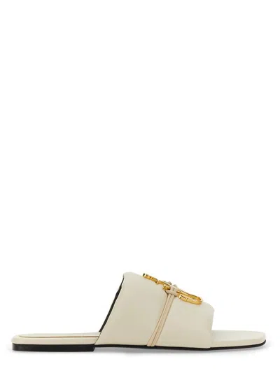 Jw Anderson J.w. Anderson Slide Sandal With Logo In Ivory