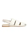 Jw Anderson Calfskin Slingback Fisherman Sandals In White