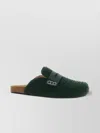 Jw Anderson Slip-on Mules With Fuzzy Texture And Buckle Detail In Green