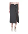 Jw Anderson Strap Detail Slit Skirt In Black