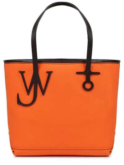 Jw Anderson Small Anchor Canvas & Leather Tote In Red