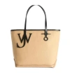 Jw Anderson Anchor Small Leather-trimmed Canvas Tote In Brown