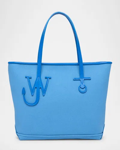 Jw Anderson Small Anchor Canvas Tote Bag In 804 Light Blue