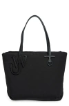 Jw Anderson Puffy Anchor Shopping Bag With Top Handles In Black