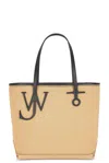 Jw Anderson Beige Canvas Small Anchor Bucket Bag Beigeblack Borse A Mano In Nude