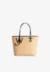 Jw Anderson Beige Canvas Small Anchor Bucket Bag Beigeblack Borse A Mano In Sand